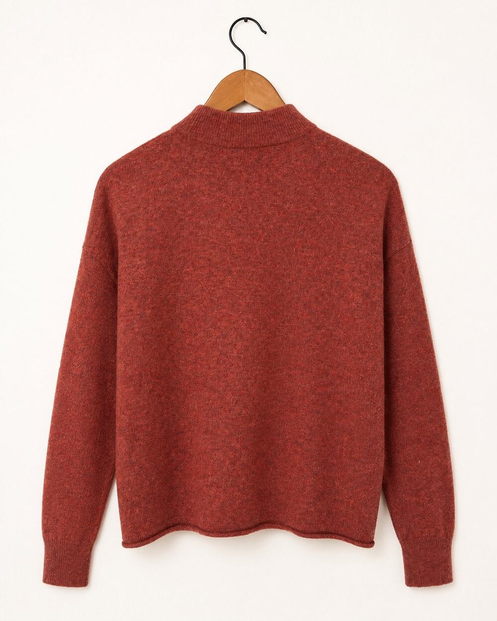 Madewell 100% Cashmere Sweater Womens Rust Orange Mock Neck Pullover Sz S Luxury